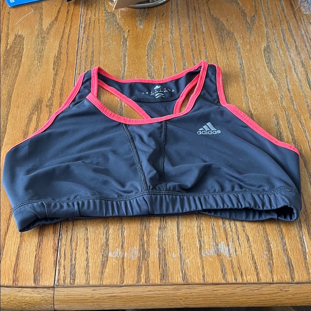 Adidas Women's sports bra in Black with Pink Trim